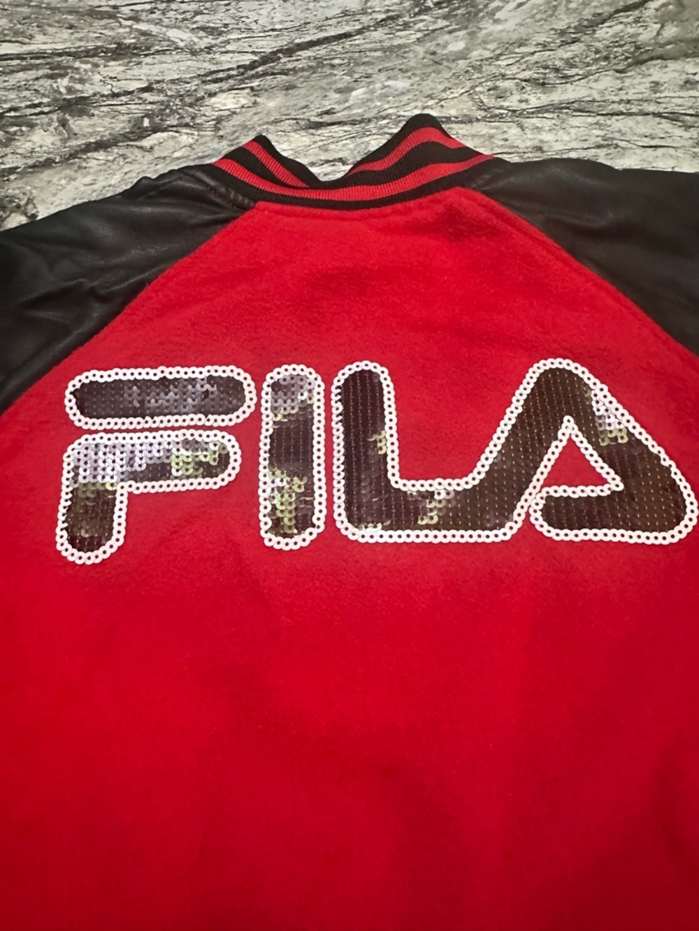 FILA Red and Black Women's Varsity Jacket M - Picture 8 of 14